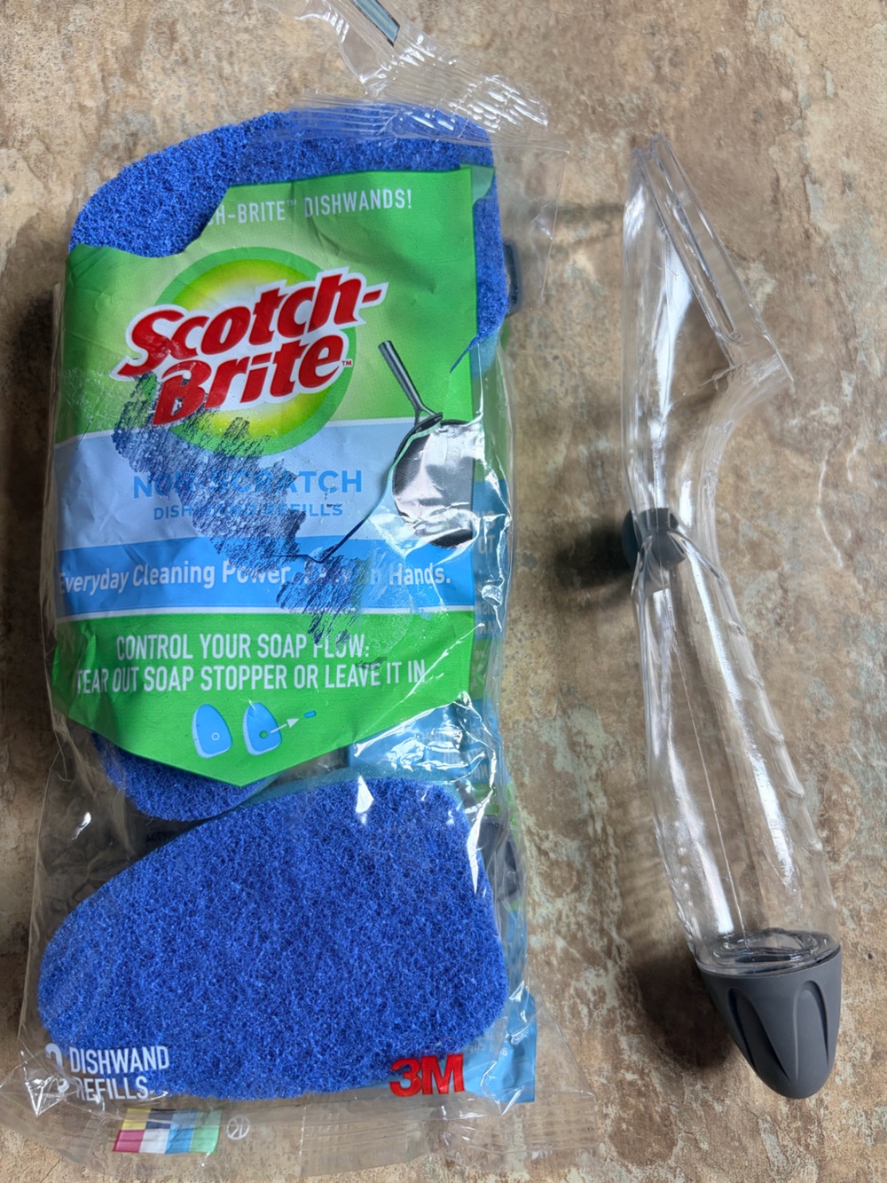 Scotch-Brite Blue Dish Scrubber Pads and Wand